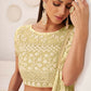 Aastha Fashion Lemon Yellow Butterfly Net White Cotton Thread Work, Zari Work And Sandwich Sequence Work Embroidery Wedding Wear Lehenga Choli