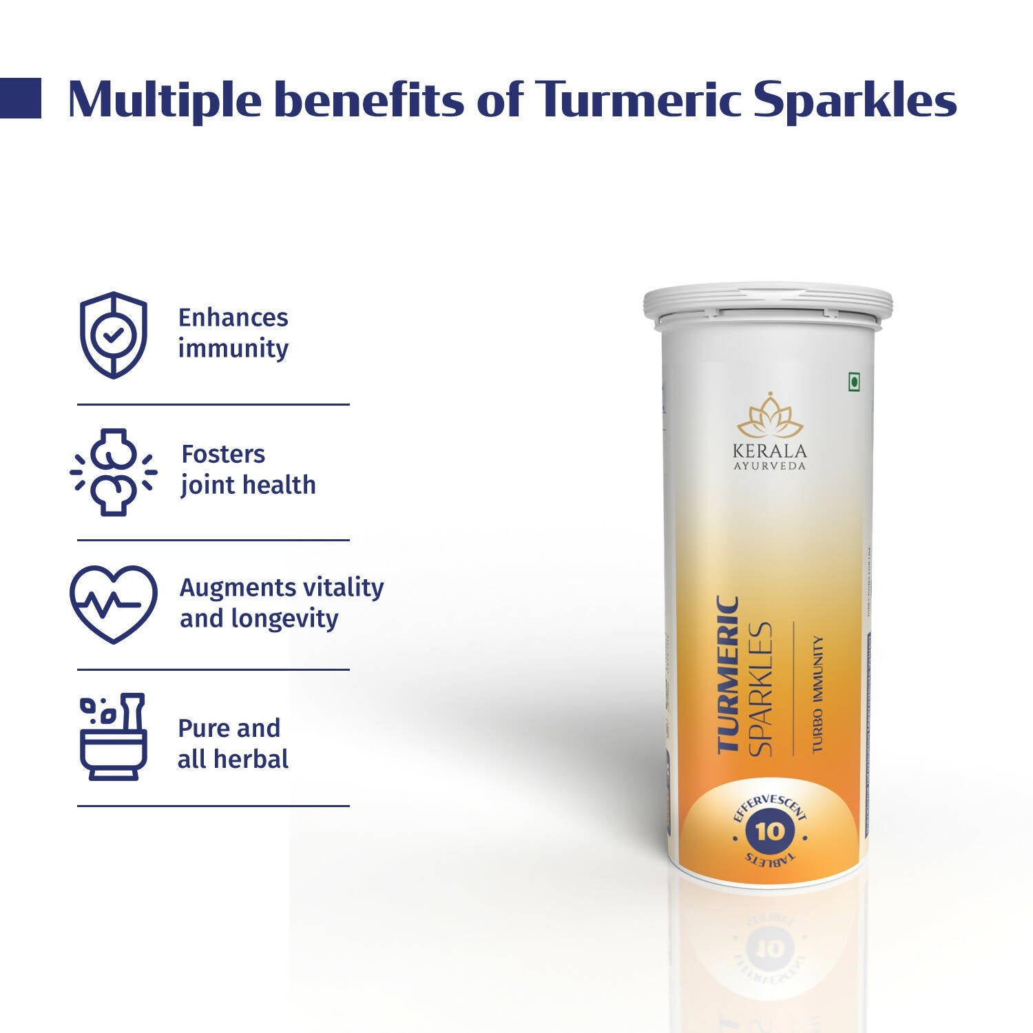 Kerala Ayurveda Turmeric Sparkles Tablets | Swadesiicart