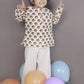 Breathables Kids Cotton Night Suit – White Turban Print Kurta & Pyjama Co-Ord Set For Boys & Girls