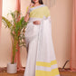 Shree Shyam Fashion The White Loom White Linen Cotton Saree