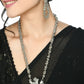 Mominos Fashion Johar Kamal Oxidised Silver-Plated Brass Finish Radha Kishan Long Necklace For Women | Swadesiicart