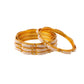 NVR Women's Set of 4 Gold-Polished Traditional Pearls Beaded Bangles - Swadesiicart