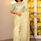 Vamsee Vijaytara Pista Organza Saree - Swadesiicart