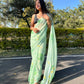 Vamsee Green Chiffon Designer Saree - Swadesiicart