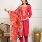 Festive Wear Ethnic Red silk viscose Stitched Suit With Dupatta - Tanisha | Swadesiicart