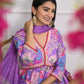 Lavender Muslin silk Embroidery with Thread and sequence Stitched Suit With Dupatta - Tanisha | Swadesiicart