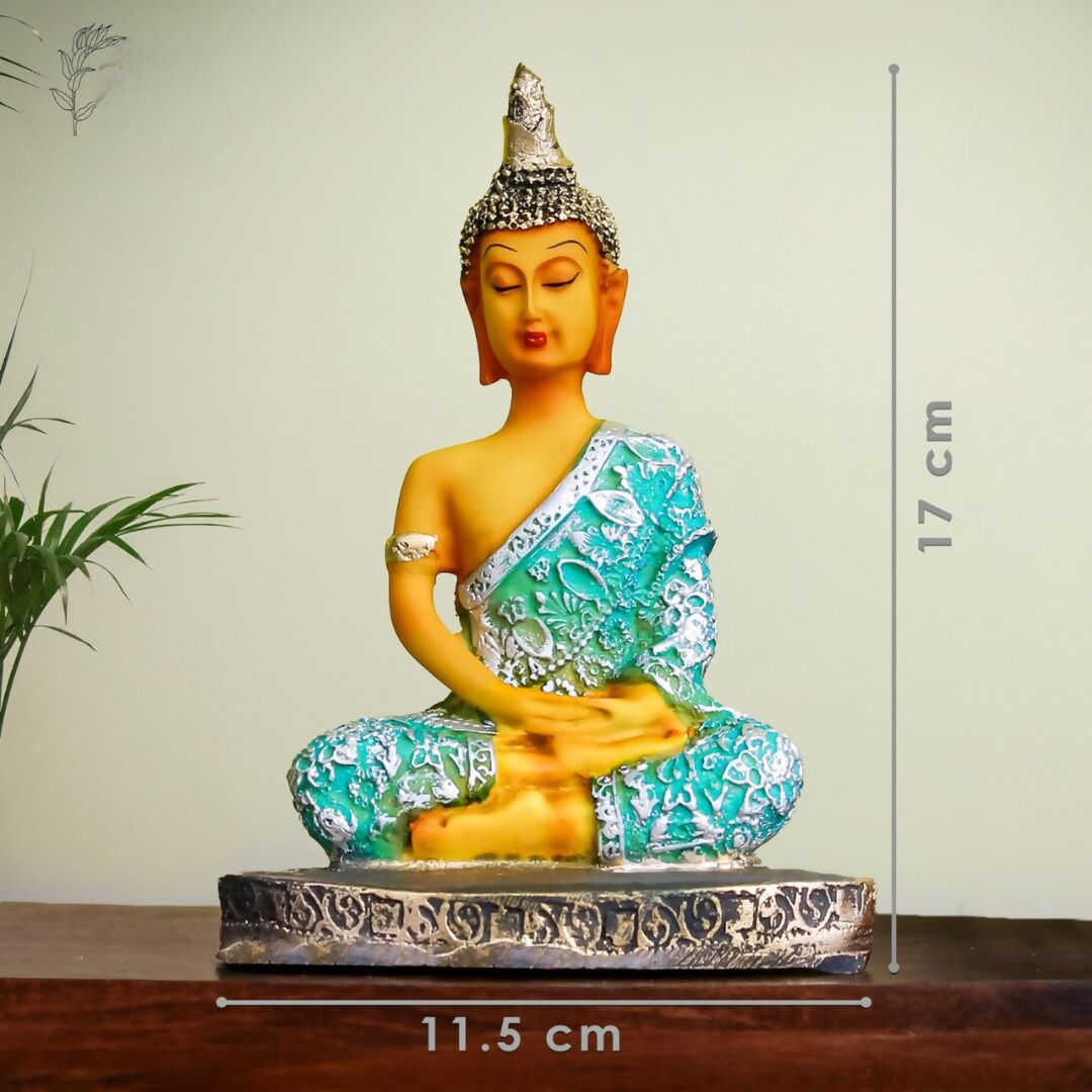 The Earth Store Poly Resin Sitting Peaceful Bhudha Idol - Swadesiicart