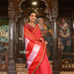 Very Much Indian Handloom Cotton Viscose Ilkal Saree Bright Red With Red Border | Swadesiicart