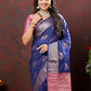 Lorenvalley Fashion Navyblue Soft Silk Woven Design Zari Weaving Saree - Swadesiicart