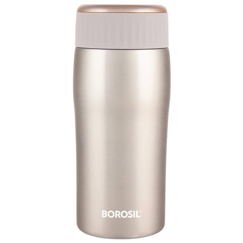 Borosil Cosmic Insulated Water Bottle Tumbler - 320ml (Gold) - Swadesiicart