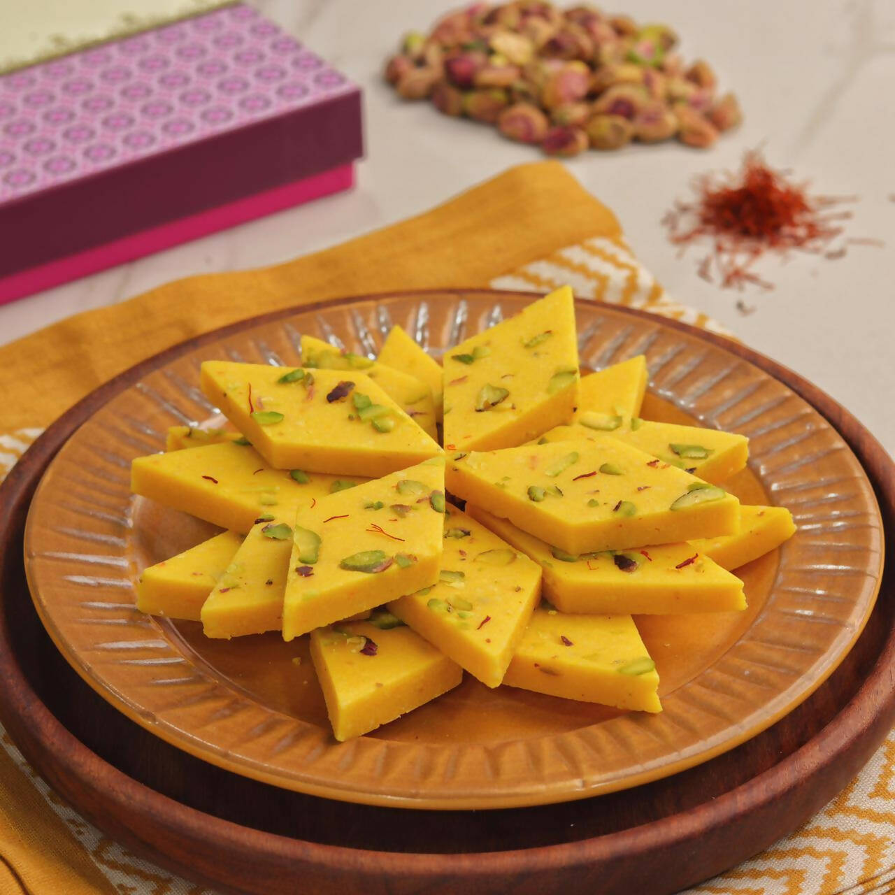 Bansiwala Kesar Kaju Katli | Swadesiicart