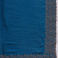 Blue Silk Blend Embroidered Saree with Unstitched Blouse - Vairagi
