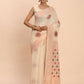 Shree Shyam Fashion Linen Cotton Off White Saree