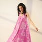 Pimu Women Floral Printed Pleated Pure Cotton Kurta with Palazzos-Pink - Swadesiicart