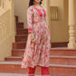 Yufta Pink Embroidered shrug Crop top co ord set - Swadesiicart