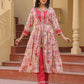 Yufta Pink Embroidered shrug Crop top co ord set - Swadesiicart