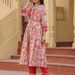 Yufta Pink Embroidered shrug Crop top co ord set - Swadesiicart