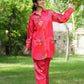 Yufta Pink Printed Shirt with Trousers Co-Ords - Swadesiicart