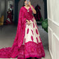 Lorenvalley Pink Tussar Silk with Bandhej Print Lehenga Choli | Swadesiicart