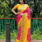 Lorenvalley Premium Pure Bandhej Tapeta Soft light weight silk saree with zari weaving Border - Multicolor - Swadesiicart