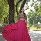 Lorenvalley Pink Premium Rayon Lehenga with Georgette Embroidered Traditional Thread work Choli | Swadesiicart