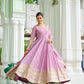 Lorenvalley Fashion Pink Faux Georgette with Embroidered work Anarkali Gown with Dupatta - Swadesiicart