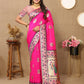 Lorenvalley Fashion Pink Soft Paithani Silk Woven Design Rich Meenakari Zari Weaving Pallu Saree - Swadesiicart