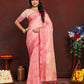 Lorenvalley Fashion Pink Soft Katan Silk Woven Design Zari Weaving Pallu Saree - Swadesiicart