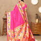 Lorenvalley Fashion Pink Soft Paithani Silk Woven Design Rich Zari Meenakari Weaving Saree - Swadesiicart
