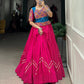 Lorenvalley Pure Cotton Pink Plain With Gota Patti Touch Up Lehenga Choli | Swadesiicart