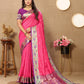 Lorenvalley Fashion Pink Soft Paithani Silk Woven Design Rich Meenakari Zari Weaving Pallu Saree - Swadesiicart