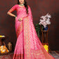 Lorenvalley Fashion Pink Organza Silk Woven Design with Rich Meenakari Weaving Pallu Saree - Swadesiicart