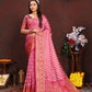 Lorenvalley Fashion Pink Organza Silk Woven Design with Rich Meenakari Weaving Pallu Saree - Swadesiicart