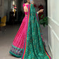 Lorenvalley Pink Tussar Silk Lehenga Leheriya Patola Print Border With Choli Bandhej Print With Bandhej Print Gotta Patti Lace Border Dupatta | Swadesiicart
