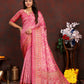 Lorenvalley Fashion Pink Organza Silk Woven Design with Rich Meenakari Weaving Pallu Saree - Swadesiicart