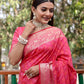 Lorenvalley Premium Bandhej Patola Silk Sarees with kanchi Borders and Contrast Zari Weaving borders Saree - Pink - Swadesiicart