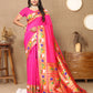 Lorenvalley Fashion Pink Soft Paithani Silk Woven Design Rich Zari Meenakari Weaving Saree - Swadesiicart