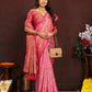 Lorenvalley Fashion Pink Organza Silk Woven Design with Rich Meenakari Weaving Pallu Saree - Swadesiicart