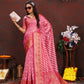 Lorenvalley Fashion Pink Organza Silk Woven Design with Rich Meenakari Weaving Pallu Saree - Swadesiicart