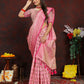 Lorenvalley Fashion Pink Soft Katan Silk Woven Design Rich Zari Weaving Pallu Saree - Swadesiicart