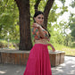 Lorenvalley Pink Premium Rayon Lehenga with Georgette Embroidered Traditional Thread work Choli | Swadesiicart