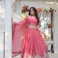 Lorenvalley Pink Gold Coin Fabric with Sequins and Thread Embroidered work Lehenga Choli with Dupatta | Swadesiicart