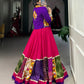 Lorenvalley Pink Pure Rayon with Plain With Printed And Gamthi Patch Work With Lace Touch Up Lehenga Choli | Swadesiicart