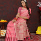 Lorenvalley Fashion Pink Soft Katan Silk Woven Design Zari Weaving Pallu Saree - Swadesiicart