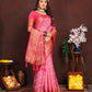 Lorenvalley Fashion Pink Organza Silk Woven Design with Rich Meenakari Weaving Pallu Saree - Swadesiicart