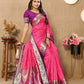 Lorenvalley Fashion Pink Soft Paithani Silk Woven Design Rich Meenakari Zari Weaving Pallu Saree - Swadesiicart
