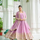 Lorenvalley Fashion Pink Faux Georgette with Embroidered work Anarkali Gown with Dupatta - Swadesiicart