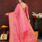 Lorenvalley Fashion Pink Organza Silk Woven Design with Rich Meenakari Weaving Pallu Saree - Swadesiicart