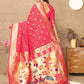 Lorenvalley Fashion Pink Soft Paithani Silk Woven Design Rich Zari Meenakari Weaving Saree - Swadesiicart