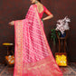 Lorenvalley Fashion Pink Organza Silk Woven Design with Rich Meenakari Weaving Pallu Saree - Swadesiicart